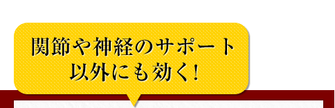 関節や神経のサポート以外にも効く!