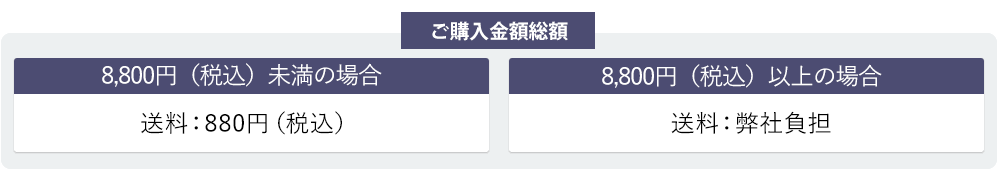 【ご購入金額総額:8,800円（税込）以上の場合】送料無料