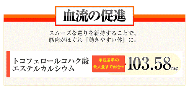 血流の促進・・・スムーズな巡りを維持することで、  筋肉がほぐれ『動きやすい体』に。 
